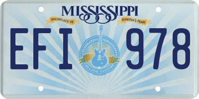 MS license plate EFI978