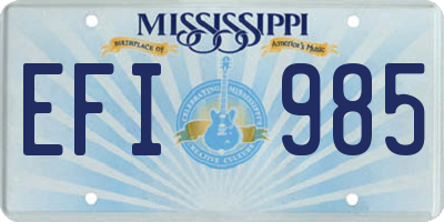 MS license plate EFI985