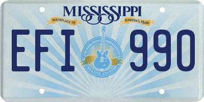 MS license plate EFI990