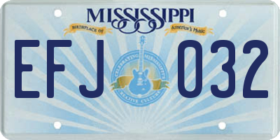 MS license plate EFJ032