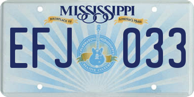 MS license plate EFJ033