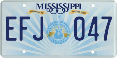 MS license plate EFJ047