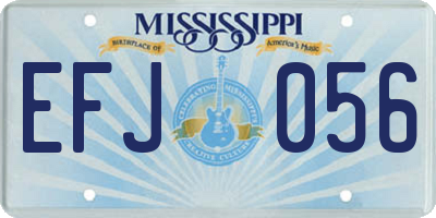 MS license plate EFJ056