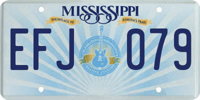 MS license plate EFJ079