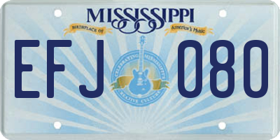 MS license plate EFJ080