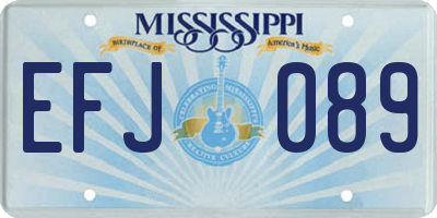 MS license plate EFJ089