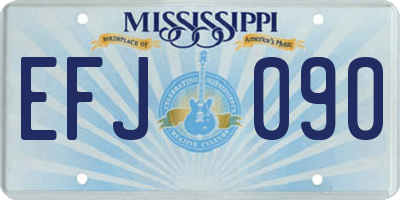 MS license plate EFJ090