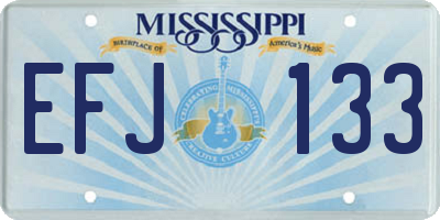 MS license plate EFJ133