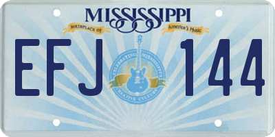MS license plate EFJ144