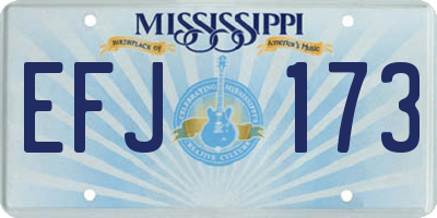 MS license plate EFJ173