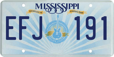 MS license plate EFJ191