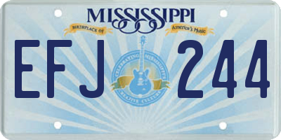 MS license plate EFJ244