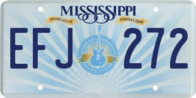 MS license plate EFJ272