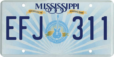 MS license plate EFJ311