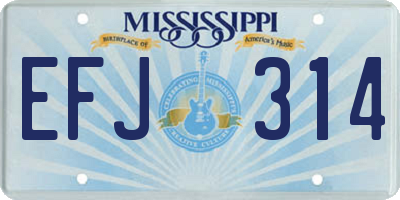 MS license plate EFJ314