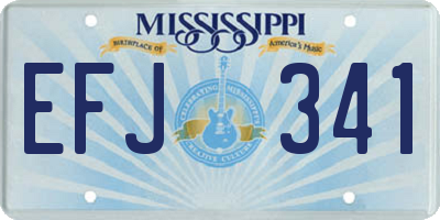 MS license plate EFJ341