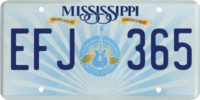 MS license plate EFJ365