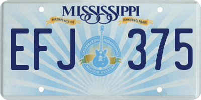 MS license plate EFJ375