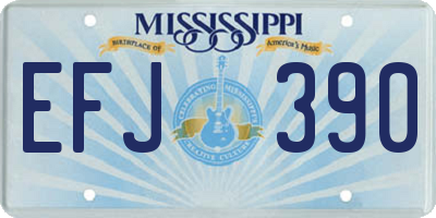 MS license plate EFJ390