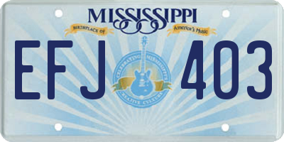 MS license plate EFJ403