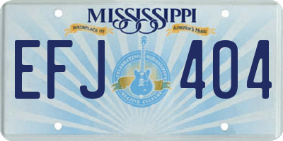 MS license plate EFJ404