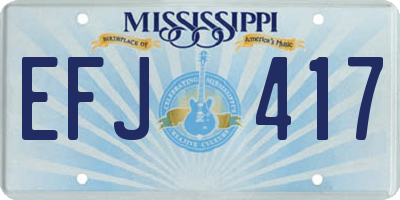 MS license plate EFJ417