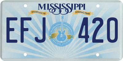 MS license plate EFJ420