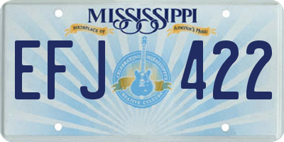 MS license plate EFJ422