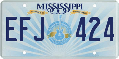 MS license plate EFJ424