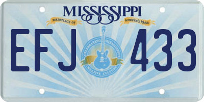 MS license plate EFJ433