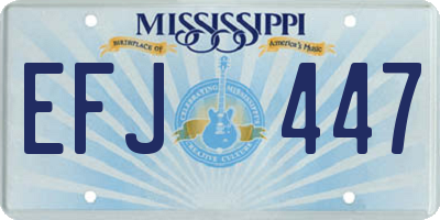 MS license plate EFJ447