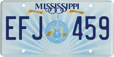 MS license plate EFJ459