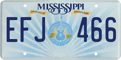 MS license plate EFJ466
