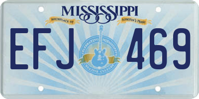MS license plate EFJ469