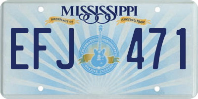 MS license plate EFJ471