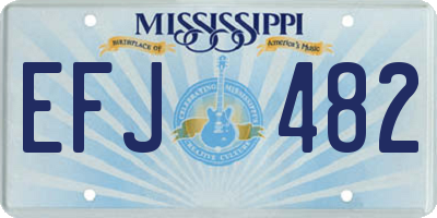 MS license plate EFJ482