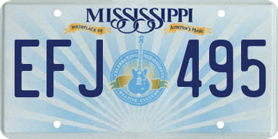 MS license plate EFJ495
