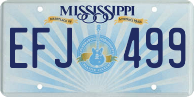 MS license plate EFJ499