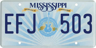 MS license plate EFJ503