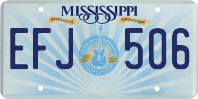 MS license plate EFJ506