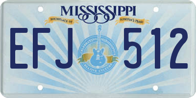 MS license plate EFJ512