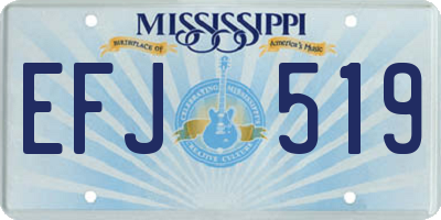 MS license plate EFJ519