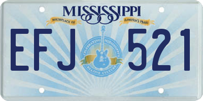 MS license plate EFJ521