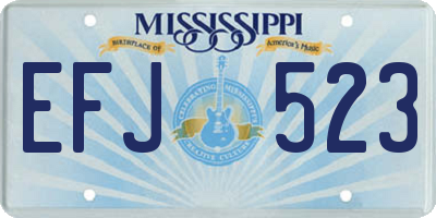 MS license plate EFJ523