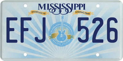 MS license plate EFJ526