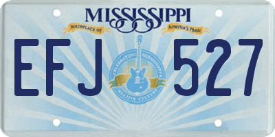 MS license plate EFJ527