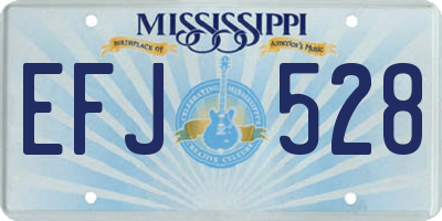 MS license plate EFJ528