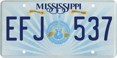 MS license plate EFJ537