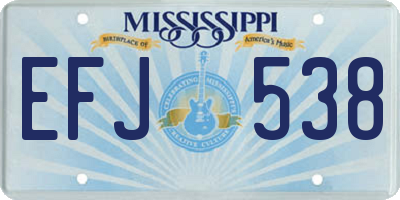 MS license plate EFJ538
