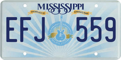 MS license plate EFJ559
